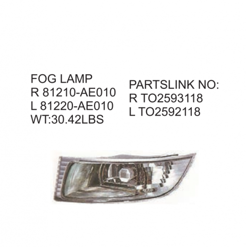 Toyota SIENNA 2004-2005 Fog lamp 81210-AE010 81220-AE010 TO2593118 TO2592118